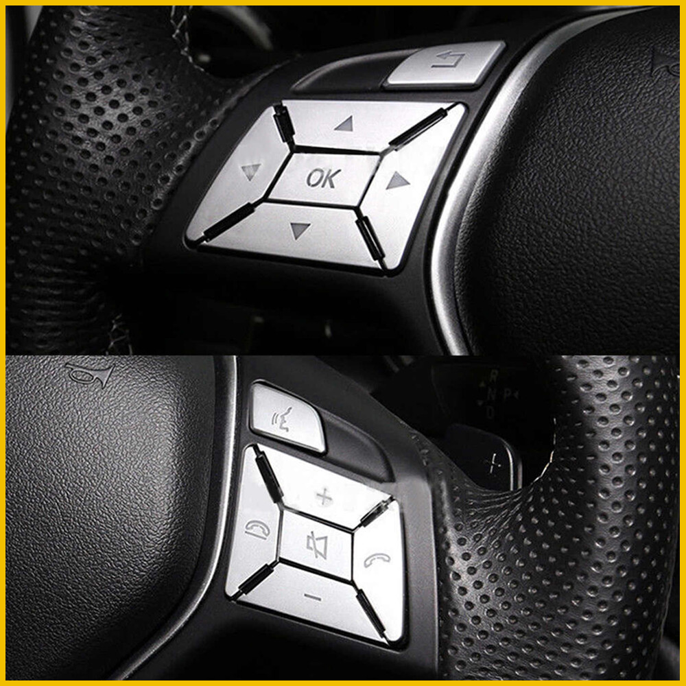 Chrome Steering Wheel Button Cover Trim For Mercedes Benz E C Class W204 12-16