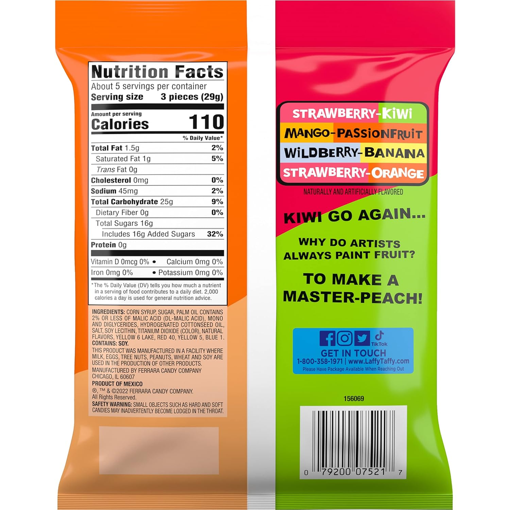 Candy, Fruit Combos, Individually Wrapped Mini Bars, 6 Ounce