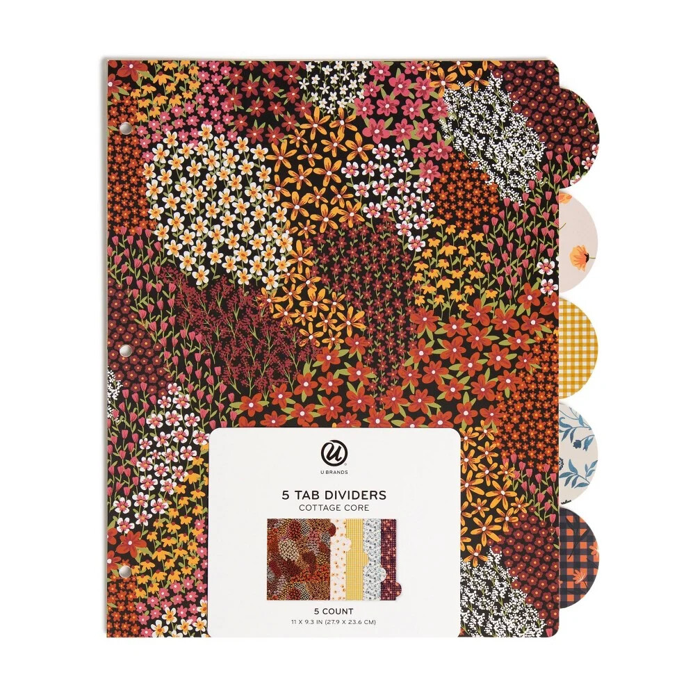 U Brands 5-Count Tab Dividers - Assorted Designs to Choose From