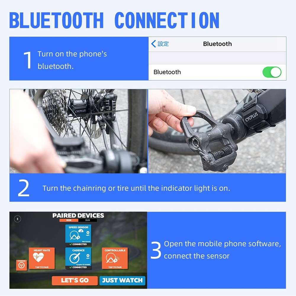 Bike Speed and Cadence Sensor, Wireless Cycling Speed Sensor Ant+/Bluetooth