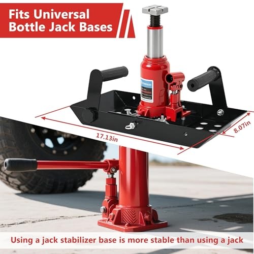 Bottle Jack Base Plate, Adjustable Size Stabilizing Landing Pad, Universal