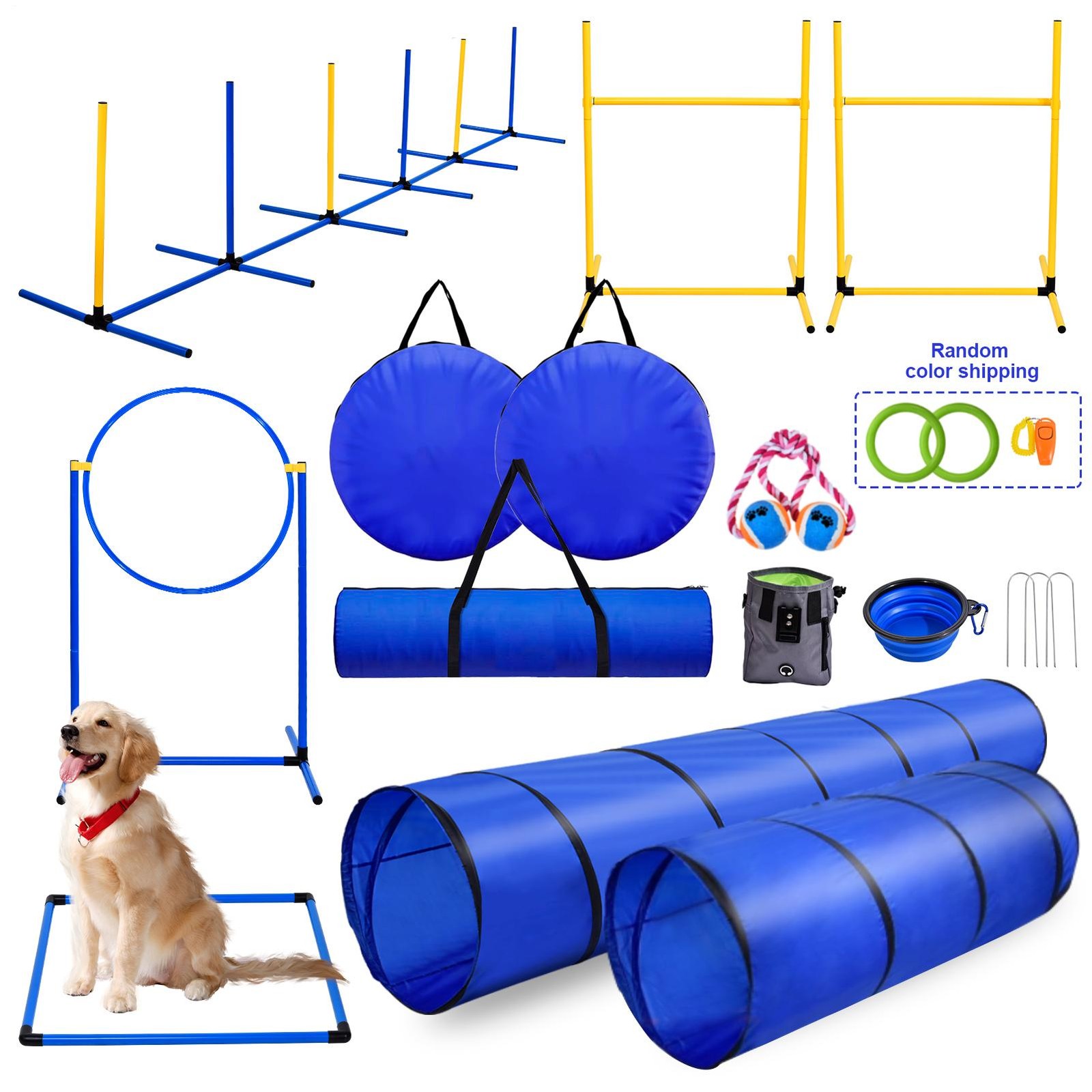 Dog Agility Training Equipment Set, Obstacle Course Starter Kit for Pet Outdoor