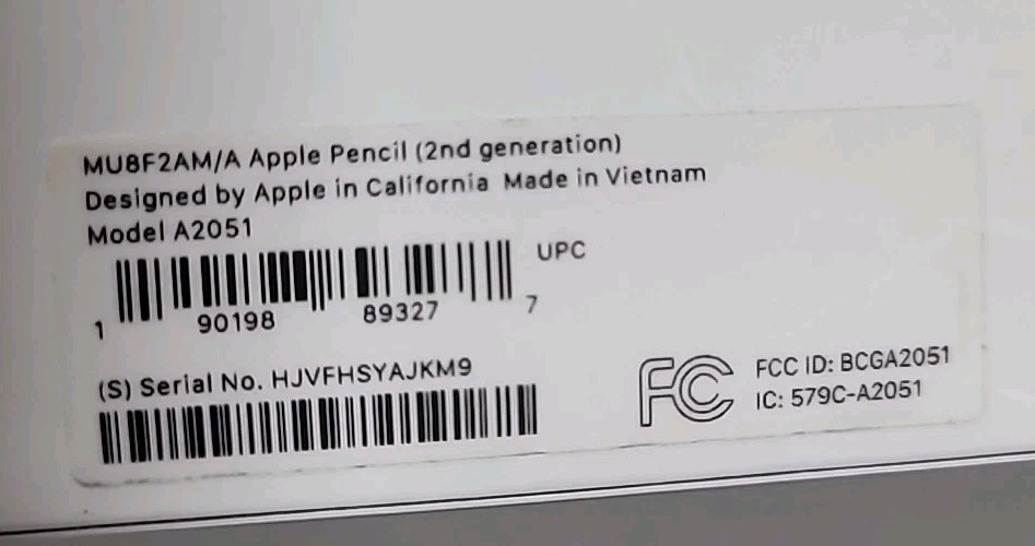 Apple Pencil 2nd Generation New Model A2051