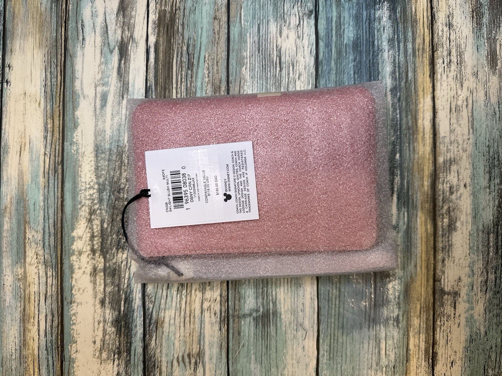 NEW Disney x Coach Corner Zip Wristlet Ice Skate Motif Mickey and Minnie Mouse