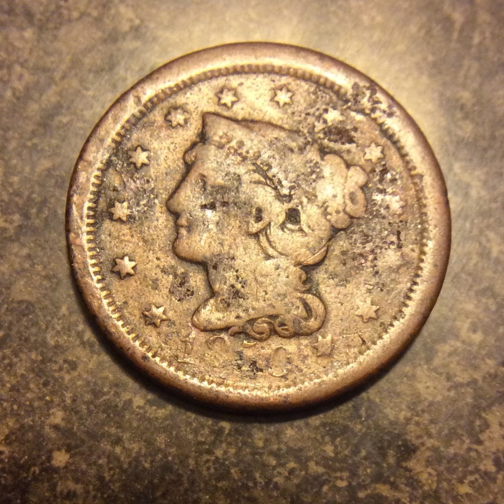1850 LARGE CENT LOW GRADE A-44 FREE SHIPPING