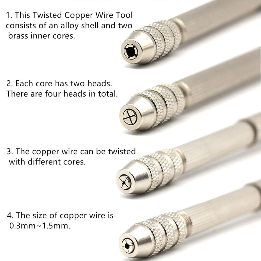 4PCS DIY Twisted Copper Wire Tool Winding for Jewelry Making US Stock C223