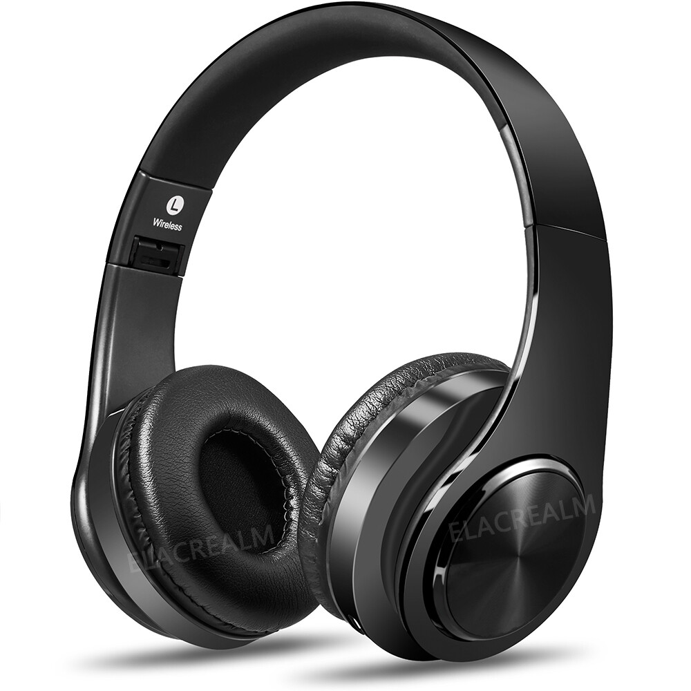 Bluetooth Headset Wireless Stereo Earphone Over-Ear Foldable Headphones With Mic