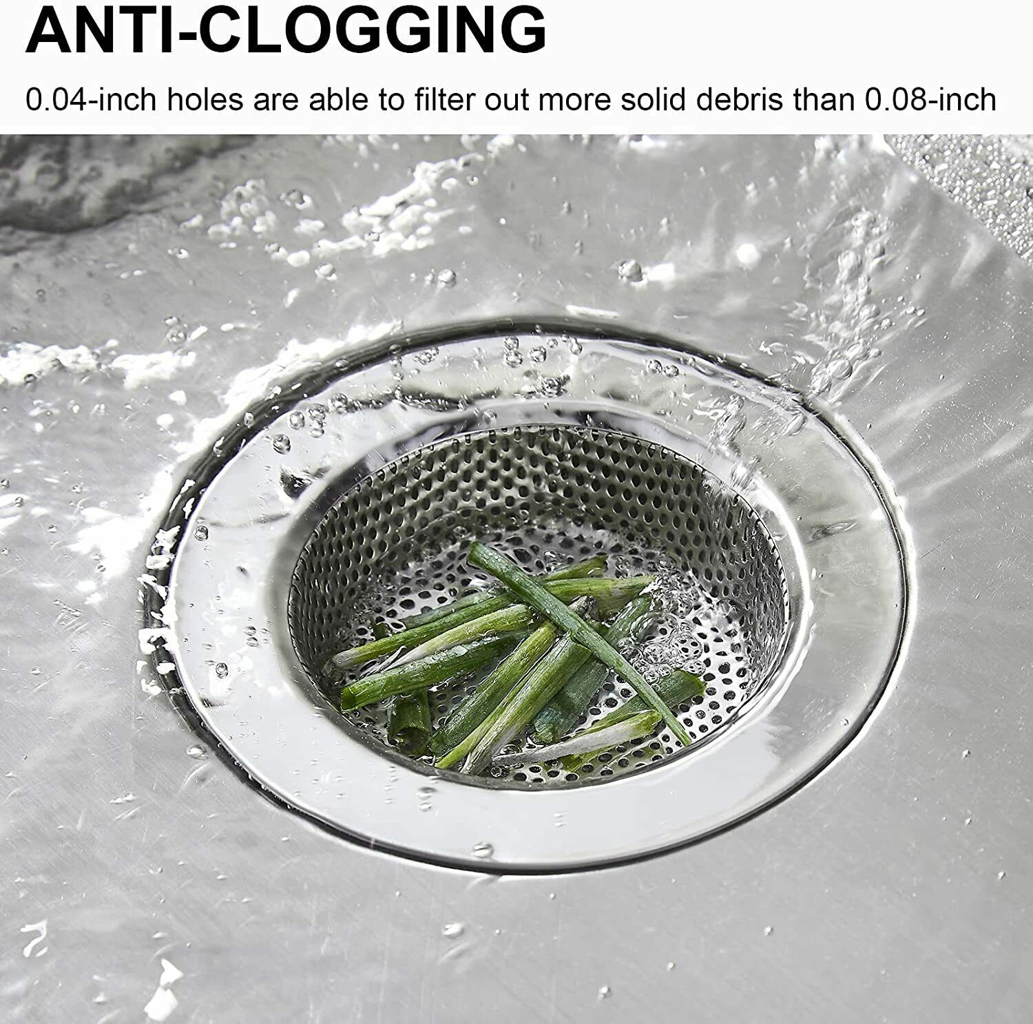 4/2pc 4.5" Kitchen Sink Strainer Stopper Stainless Steel Drain Basket Waste Plug