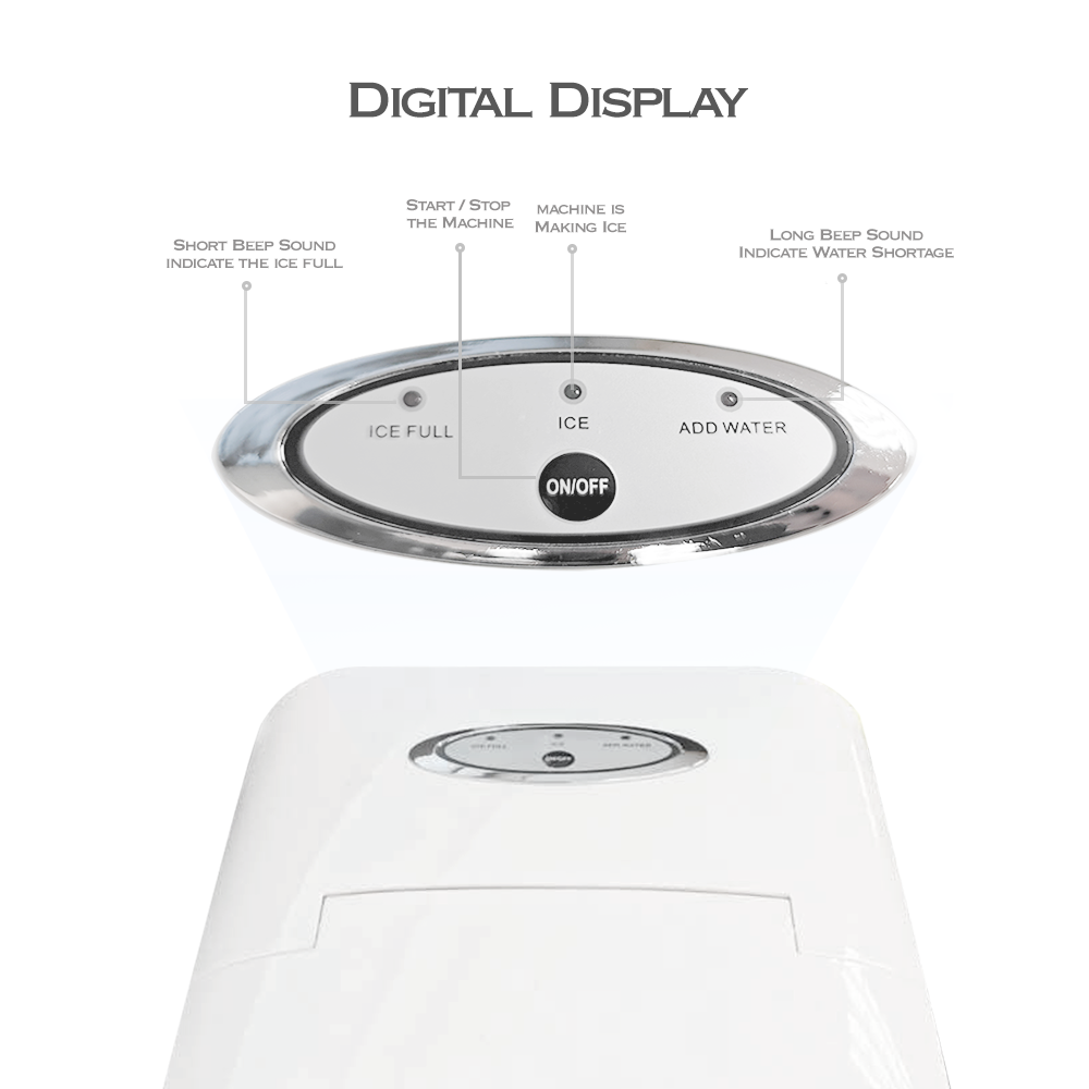 White Countertop Portable Compact Ice Maker Instant icecube Machine Office Home