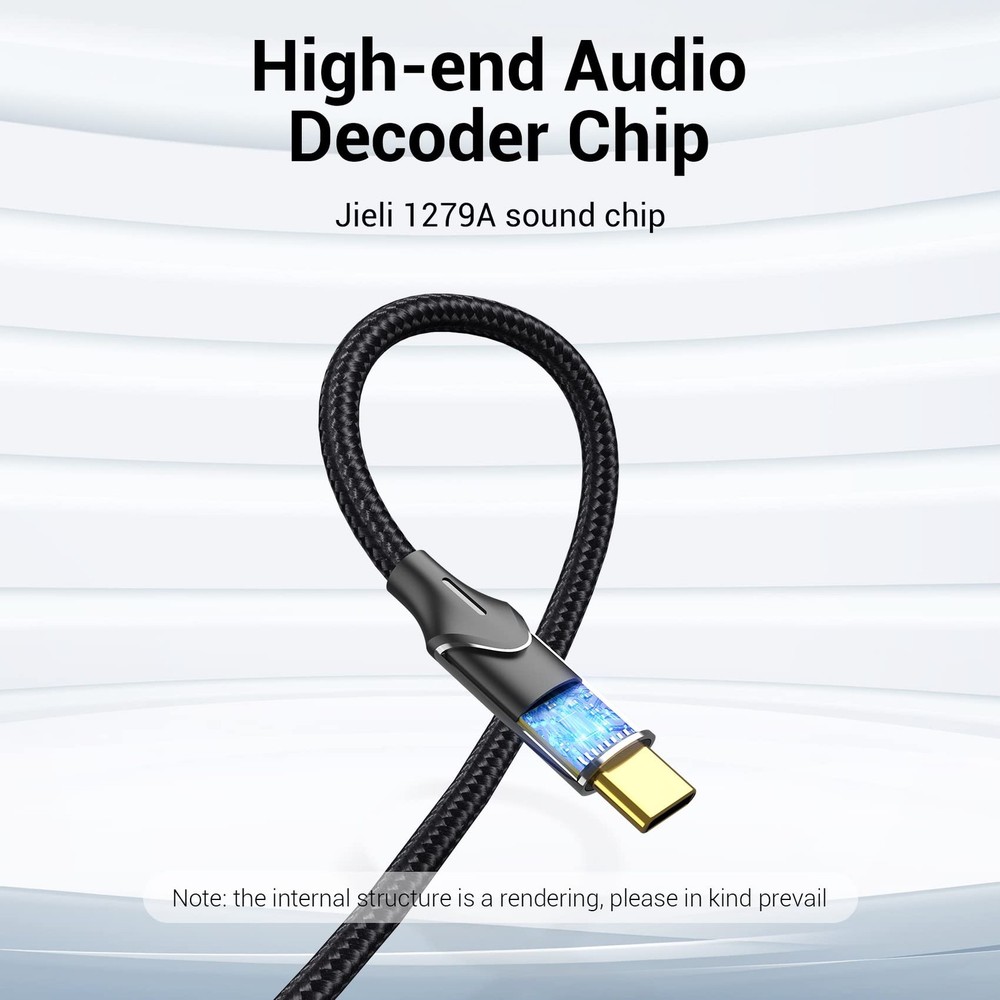 VENTION USB C to 2 RCA Audio Cable, Type-C Cable 2RCA 2m/6.5ft, Black