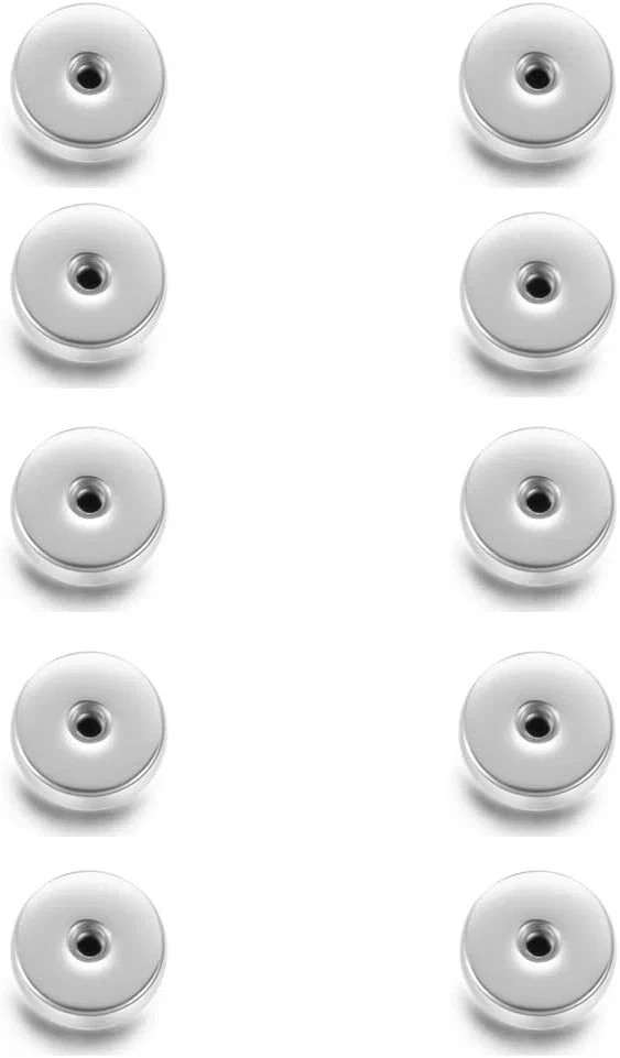 Flat Screw Backs Replacement for Stud Earrings,10Pcs Stainess Steel Silver