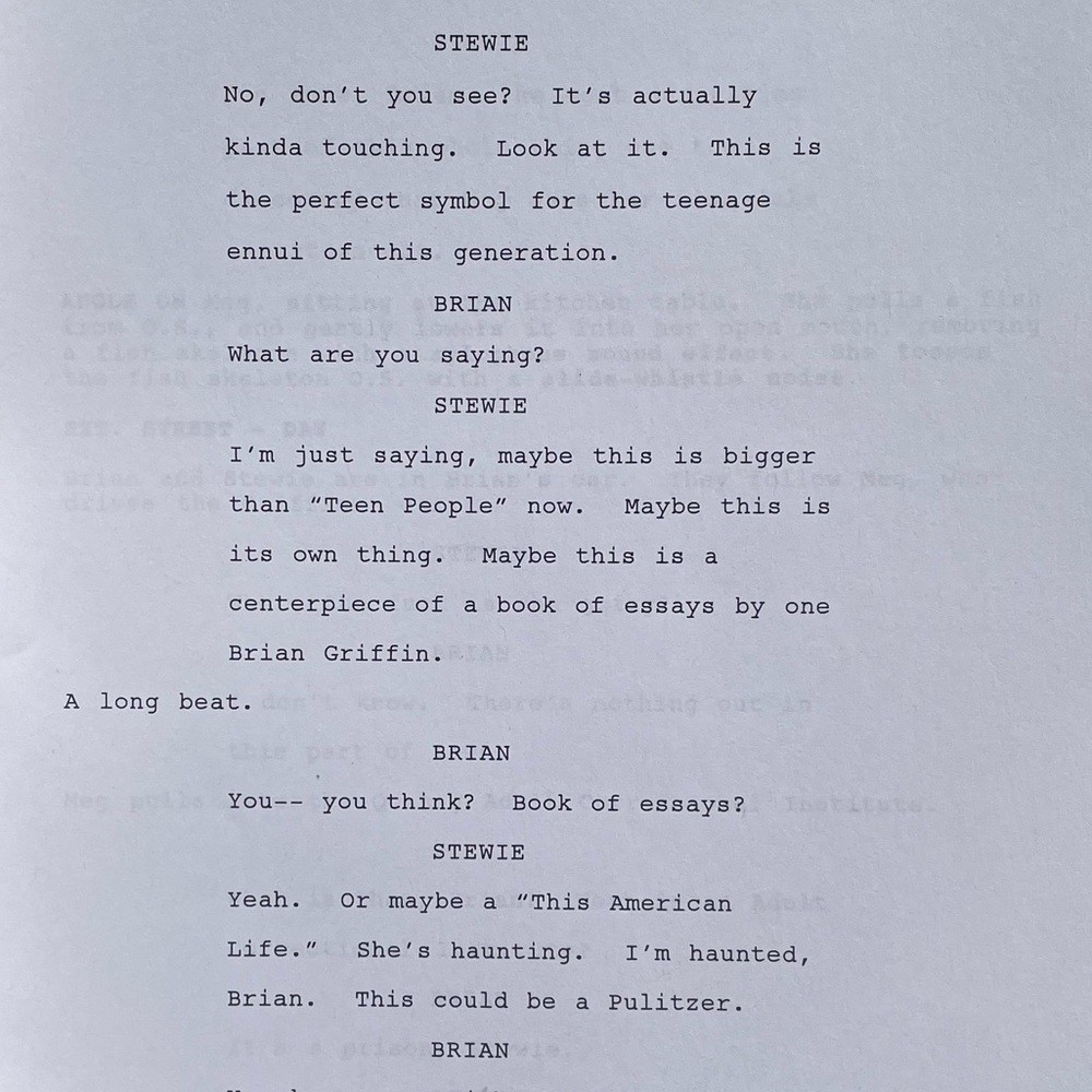 Family Guy 2008 Production Used Table Draft Script Dial Meg For Murder Episode