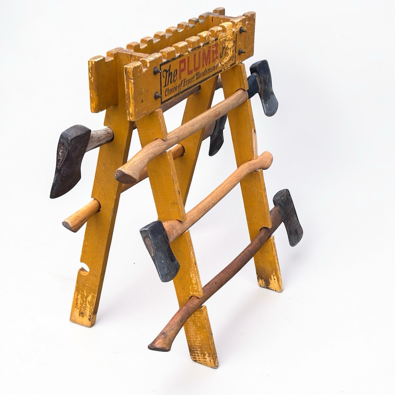 Vintage Plumb Axe Hardware Store Display Advertising Sign Hatchet Ax Lumberjack