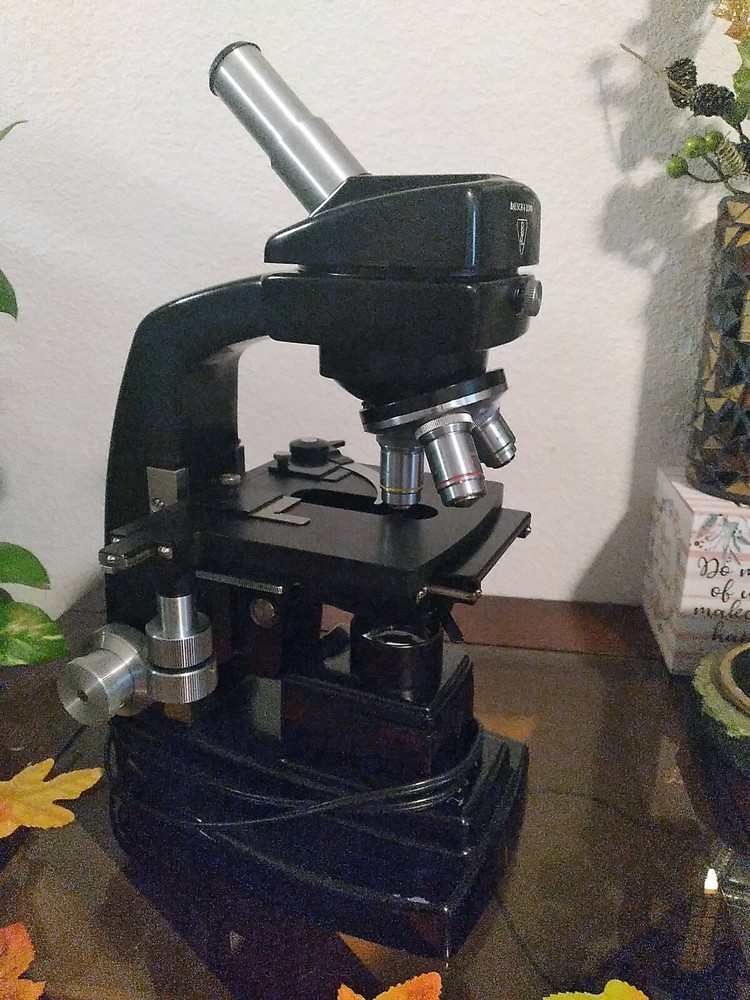 Vintage Bausch & Lomb 3 Objective Microscope – 10x, ,43x, 97x Nice