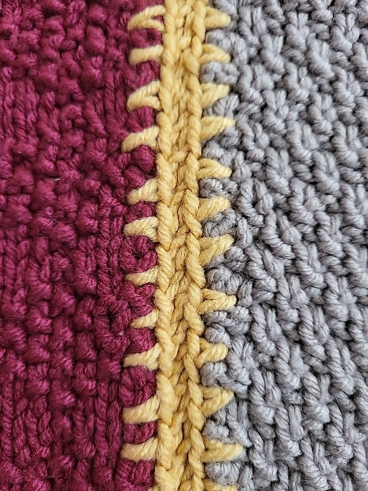 Hand-knitted multi-patterned Afghan Blanket 60"×90"