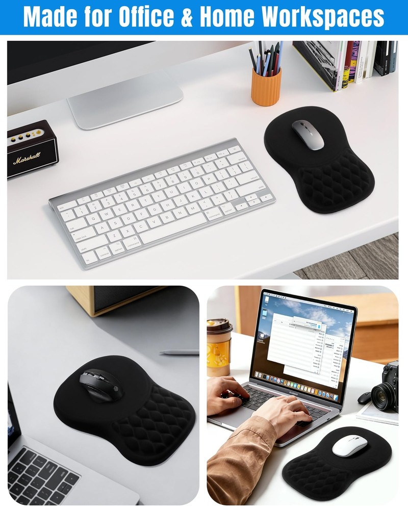 Ergonomic Mouse Pad with Wrist Rest, Slope Design Memory Foam Support, Smooth...