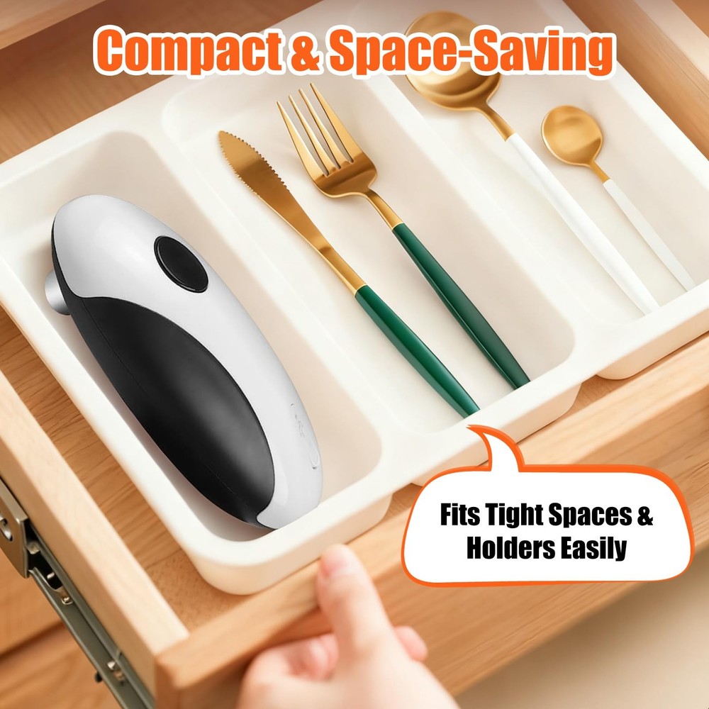 Automatic Electric Can Opener, Rechargeable Can Openers Smooth Edge - Electri...