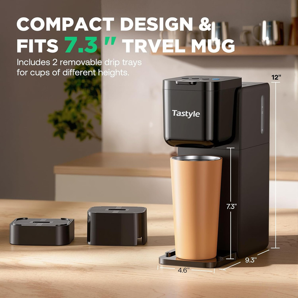 Single Serve Coffee Maker Hot and Iced with Bold Brew, Small Coffee Machine for