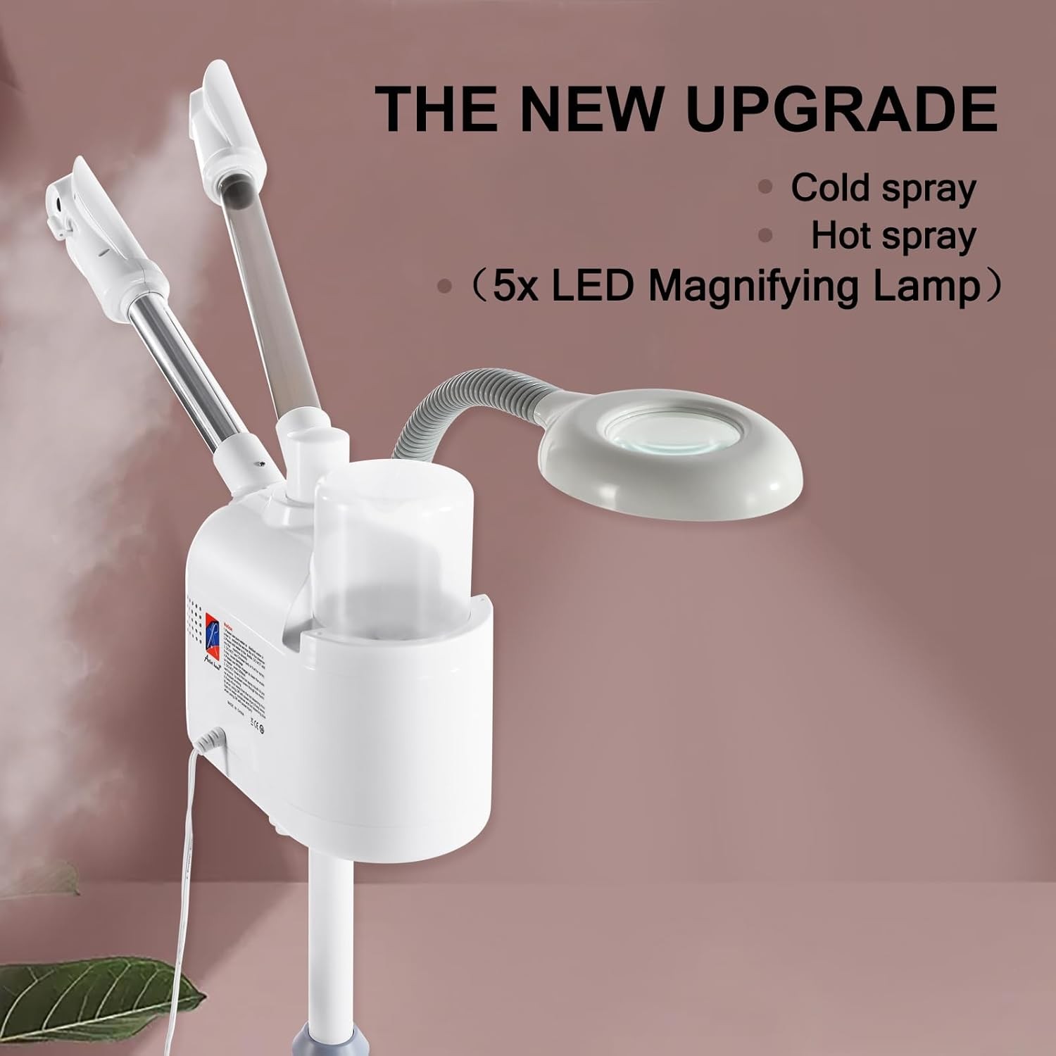 4IN1 Hot/Cold Facial Steamer 5X LED Magnifying Lamp Spa Beauty Skin Care Machine