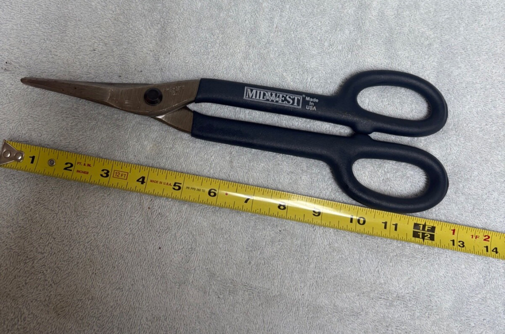 Midwest Snips 12" Tin Snips P127D USA