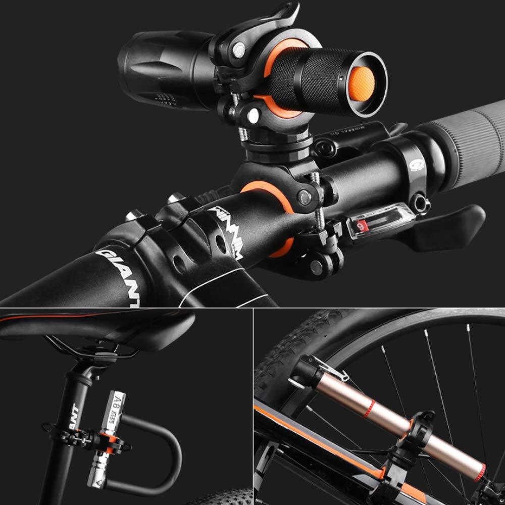 2 Pack 360° Rotation Flashlight Mount Holder Bicycle LED Light Clip Clamp