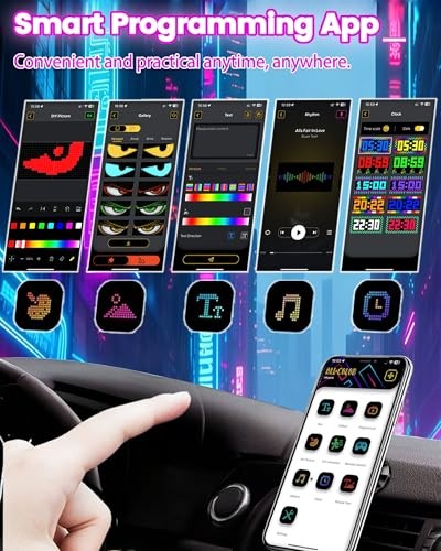 2PCS 23"x5" Devil Eyes Light for Windshield-Dual Screen Sync, 23x5 Inch-2PCS