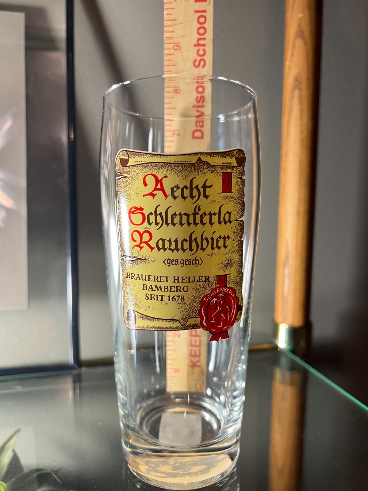 Aecht Schlenkerla Rauchbier Beer Glass 0.5L Brauerei Heller Bamberg...
