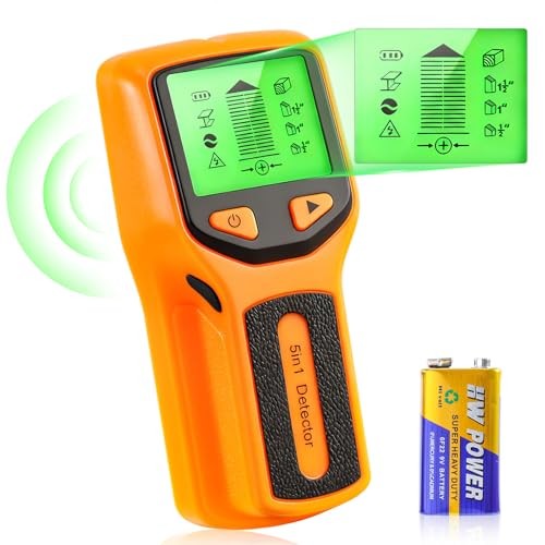 5 in 1 Stud Finder, Poledy Stud Detector - Precisely Locates the Center and
