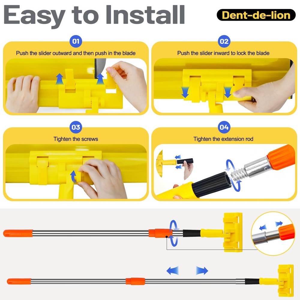 Drywall Skimming Blade Set Including Extra Blade Replace, 10", 16", 24" and 3...