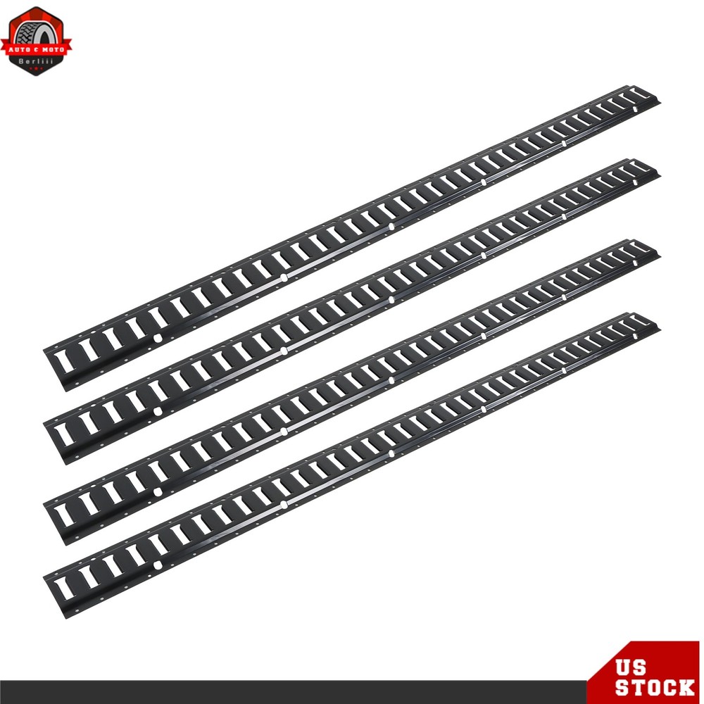 4 Pack 6' E Track Tie Down Rail System Secure Cargo Powder Coated Black For Vans
