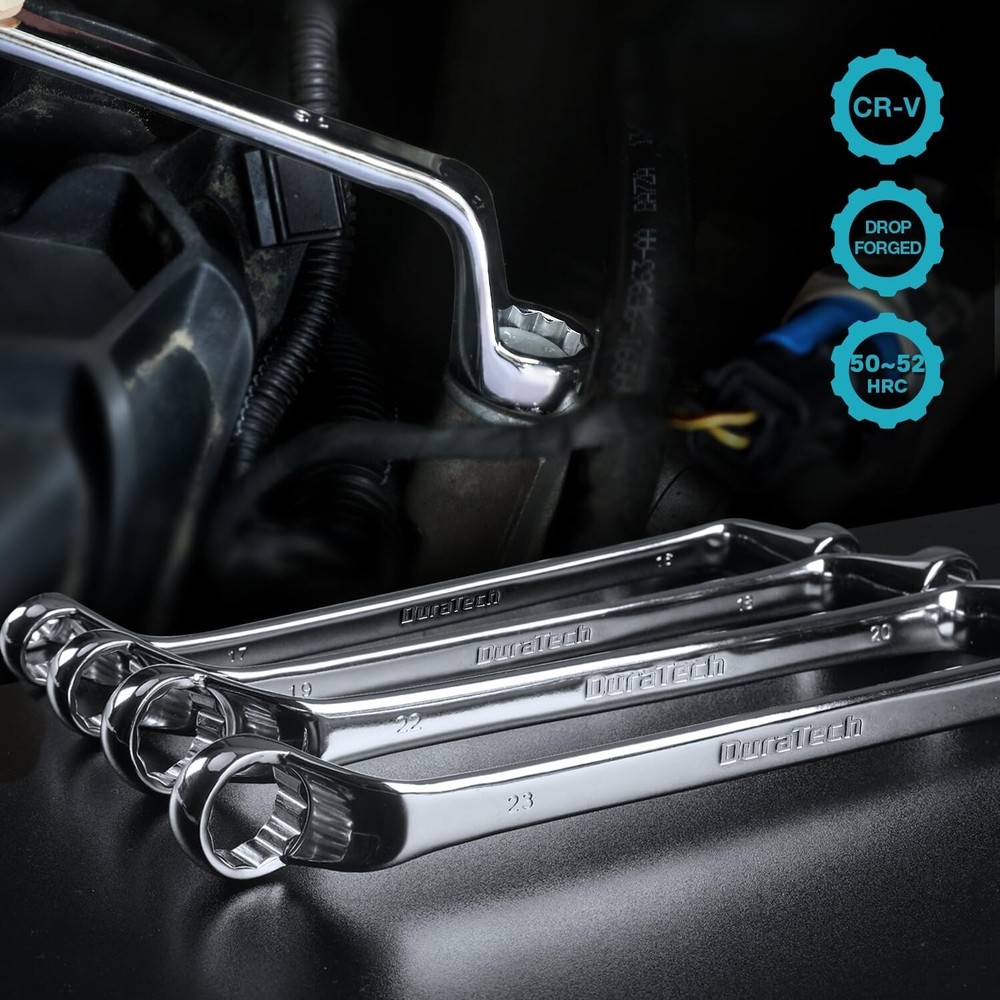 9 PCS Double Box End 75 Degree Deep Offset EXTRA LONG Wrench Tools Set 6-23Mm