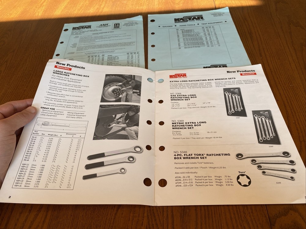 Vtg 2000 Specialty Hand Tools Catalog Price List Sheets Ratcheting Box Wrenches