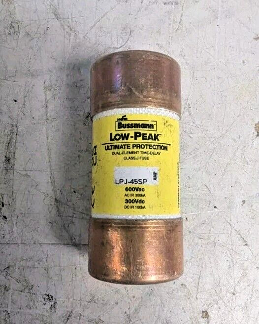 Bussmann Low-Peak LPJ-45SP Current Limiting Time Delay Fuse, 45 A, 600 VAC