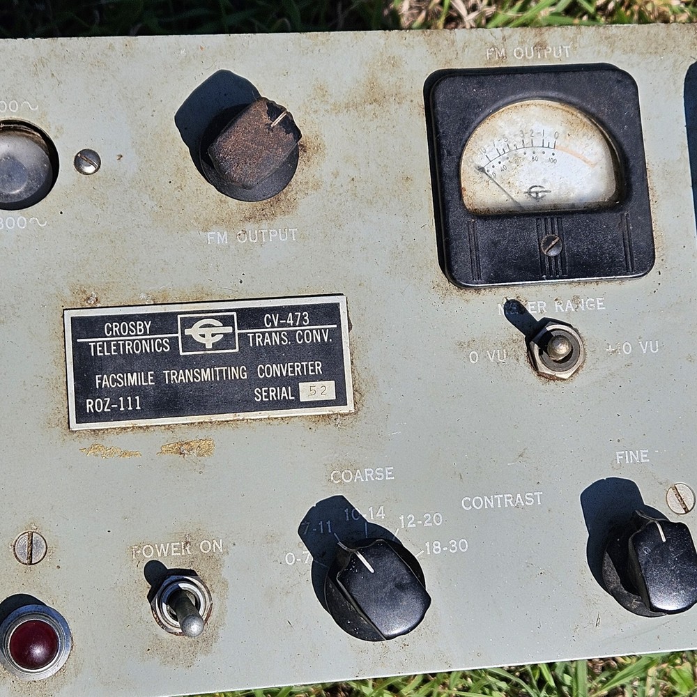 CROSBY TELETRONICS FACSIMILE TRANSMITTING CONVERTER ROZ-111 CV-473 UNTESTED VK