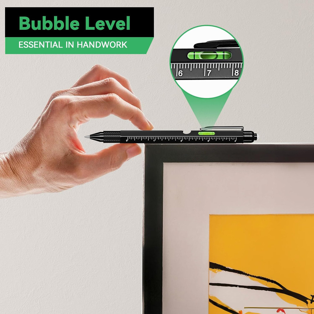 9-in-1 Multitool Pen with LED Light, Stylus, Level, Screwdriver, Cool Gadget