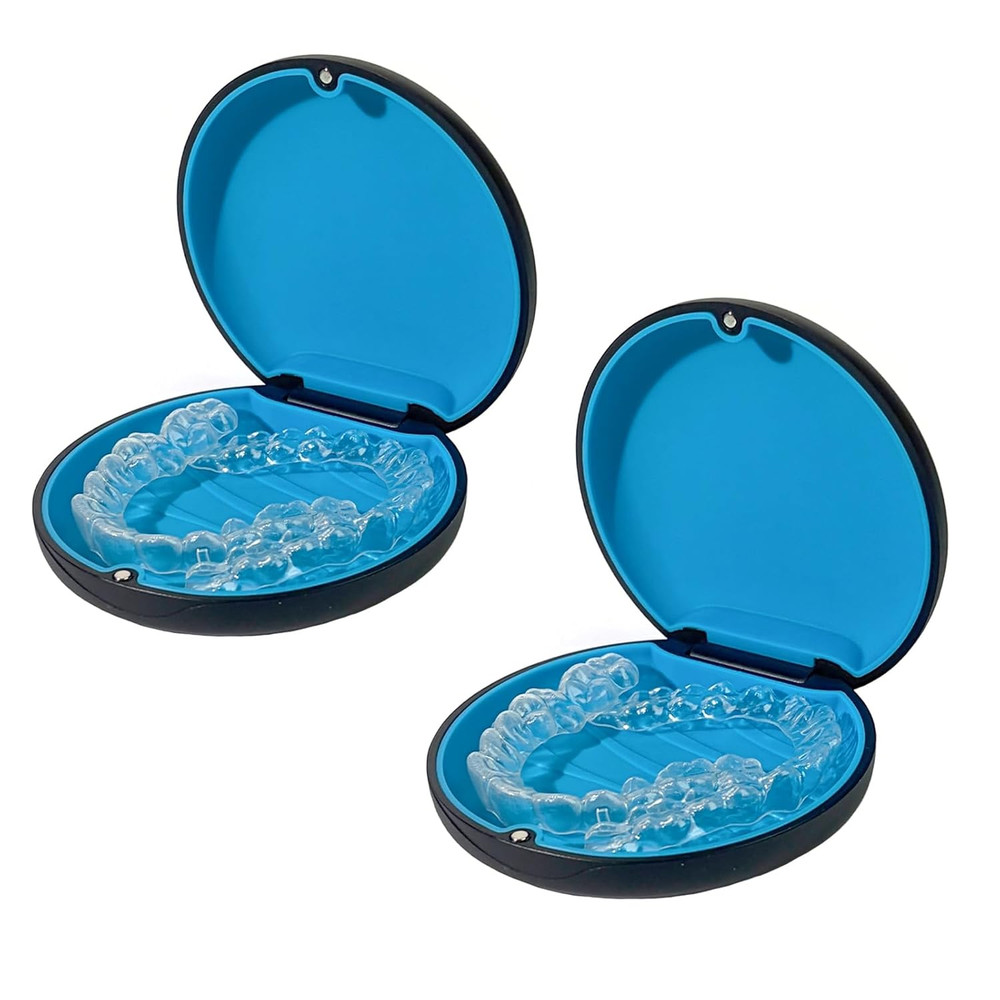 2PCS Retainer Case Compatible with Invisalign,Cute Slim Aligner Case,Customized