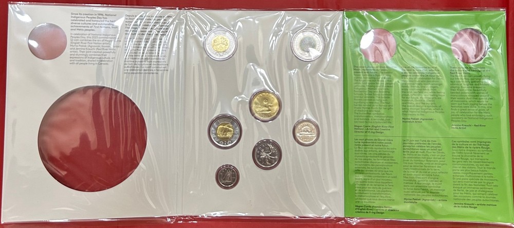 2023 Canada Proof Like Set Plus Indigenous People Plain & Color 2 Dollars