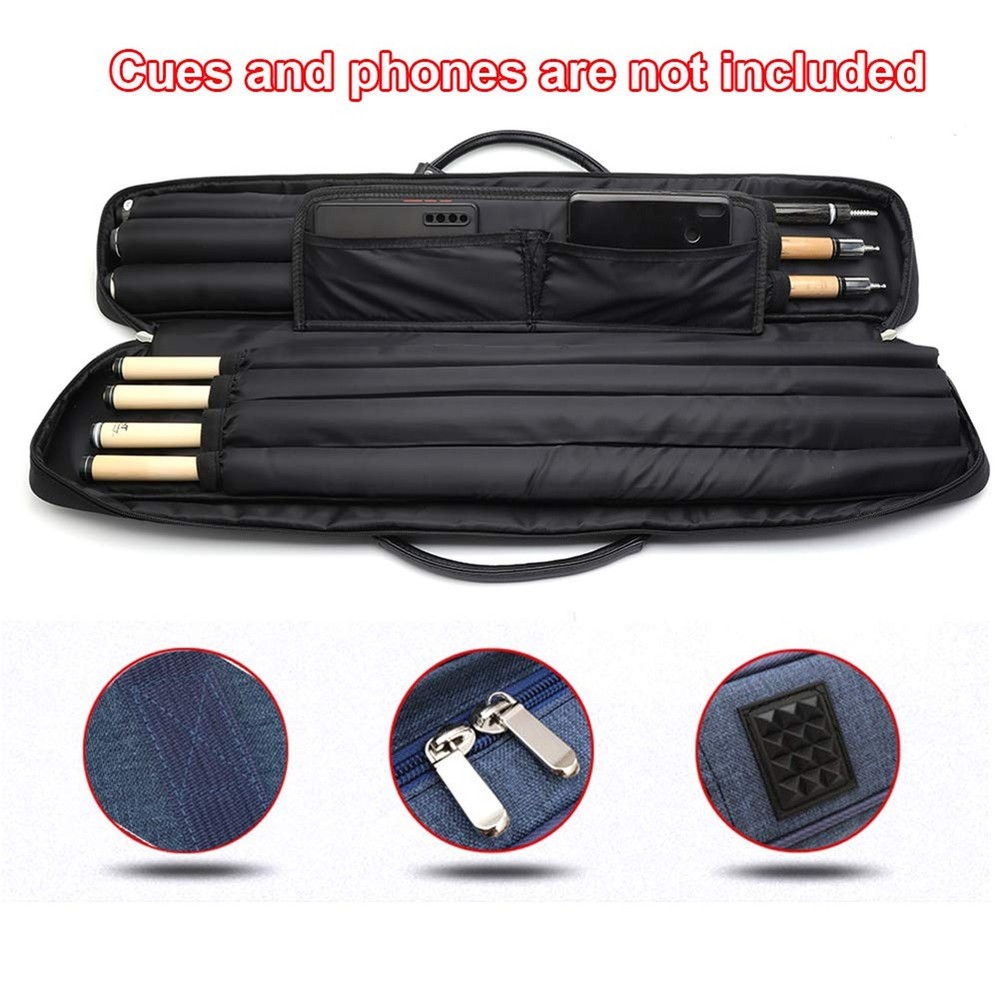 Pool Cue Stick Carrying Case Grid Design Black