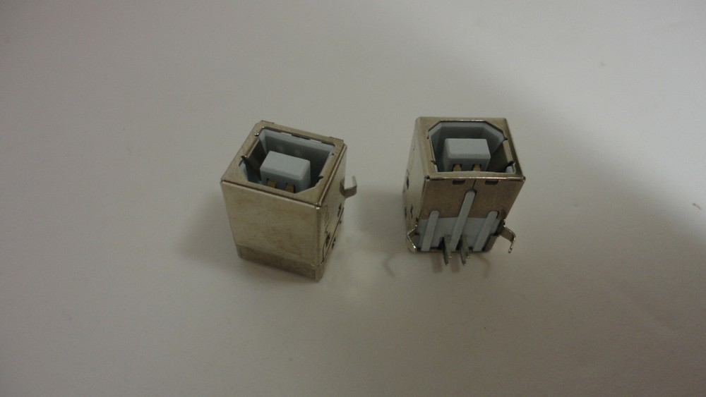 2 Pack Lot Square USB Socket Jack Type B 90 Degrees Printer Port Female 4 Pins