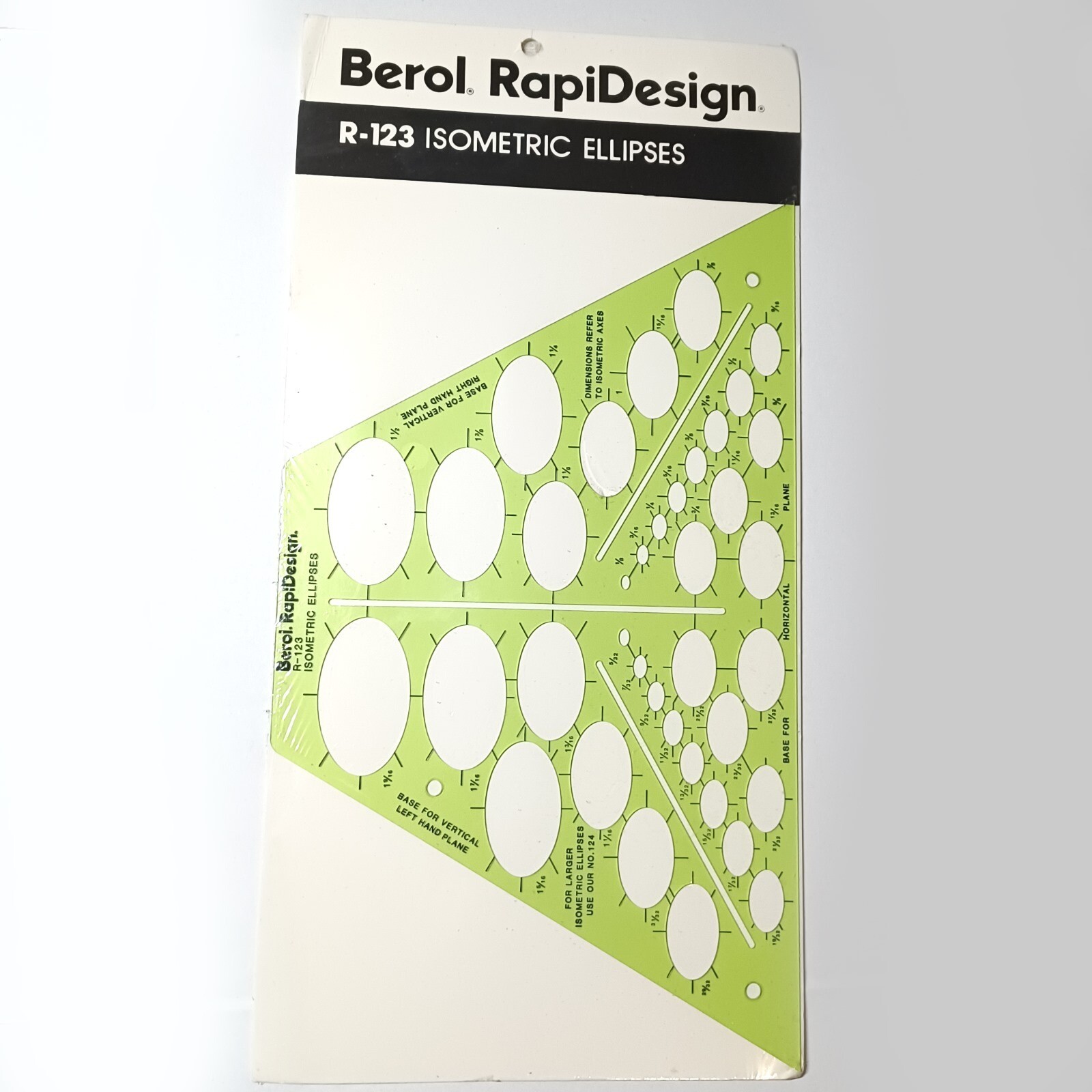 Berol RapiDesign Template R-123 Isometric Ellipses Drafting Flowcharting