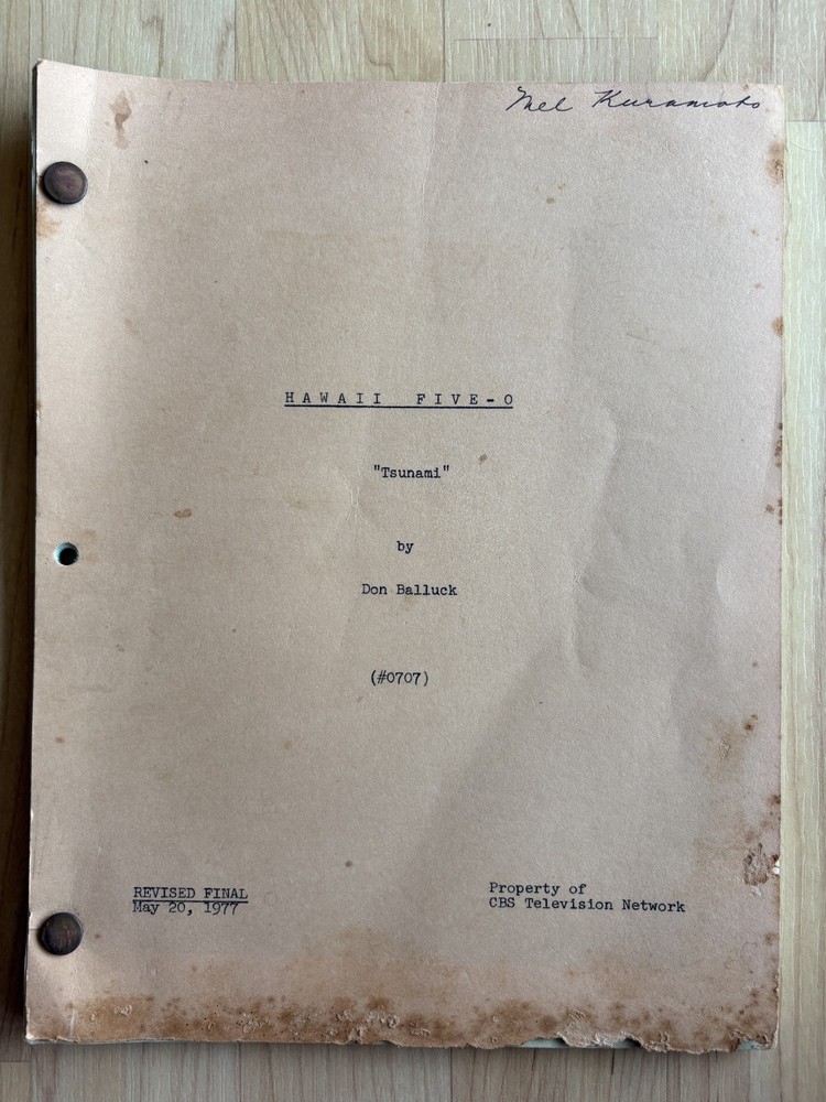 Hawaii Five-O 'Tsunami' Original Script Revised Final Draft 1977