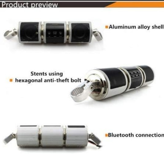 Dynamic Bluetooth Motorcycle Speaker System with LCD Display - Dual 7W Output