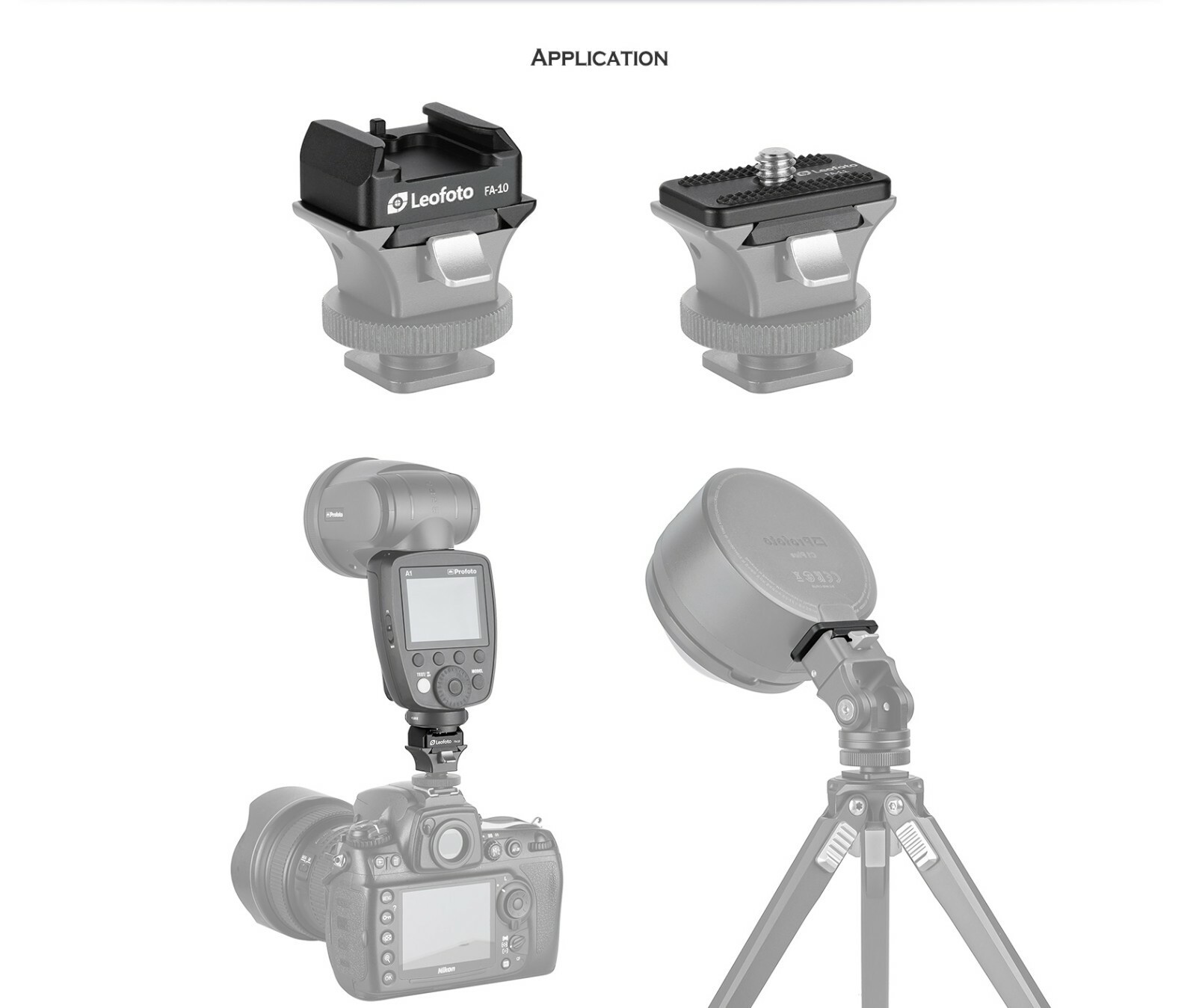 Leofoto FA-10 QR Plate for Cold Shoe and Hot Shoe Adapter
