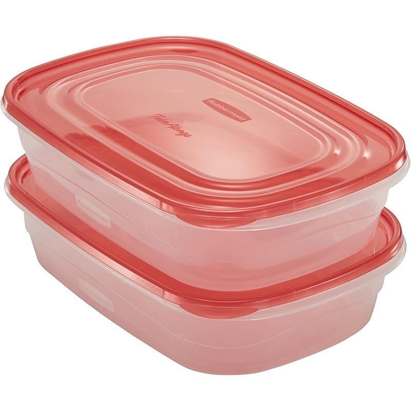 Large Food Storage Containers 1 Gallon W/ Snap Lids Stackable BPA Free 2 Pack US