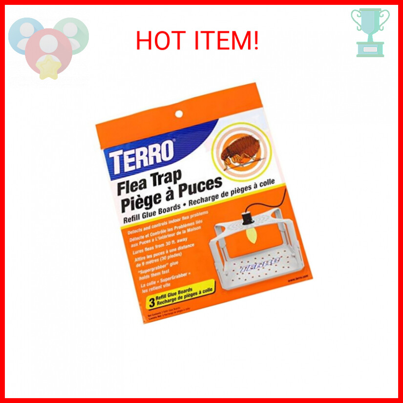 TERRO T231 Flea Trap Refills - Replacement Flea Trap Glue Boards,White, 3 Count