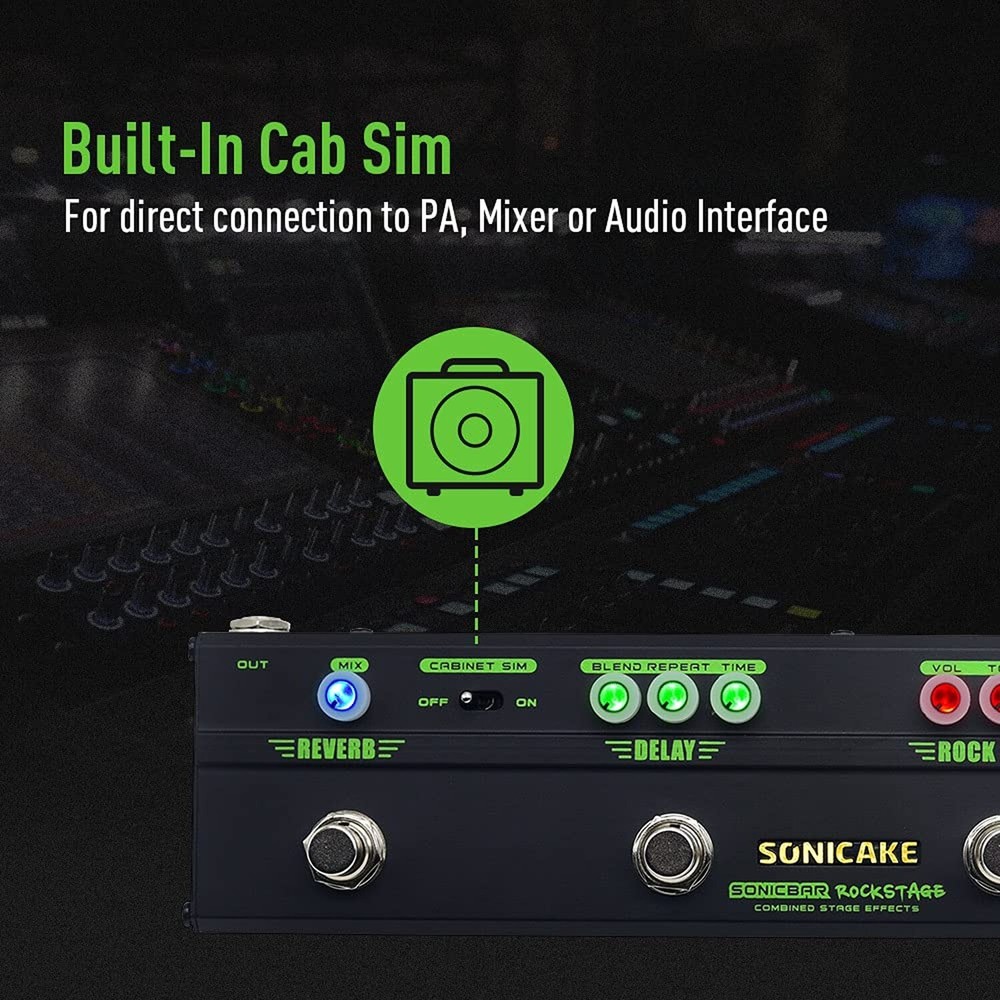 SONICAKE Guitar Multi Effect Pedal Chorus Delay Reverb Distortion Classic Roc...