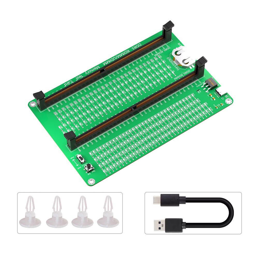 Desktop Computer DDR5 RDIMM/UDIMM Memory Test Card with LED Indicators