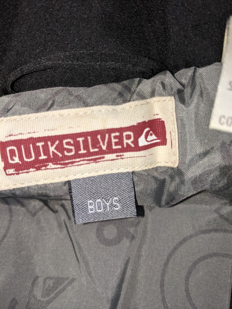 Quicksilver Boy's Jacket Size Large Gray Black White