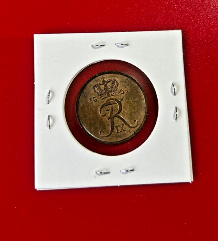 1969 5 ORE DANMARK COIN - NICE WORLD COIN !!!
