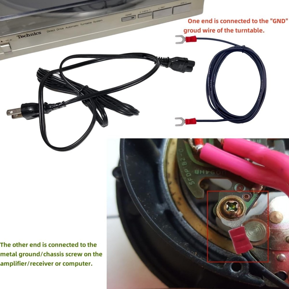 2-Pack 5-Ft Silicone Soft Ground Wire for Technics...